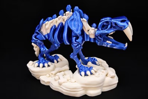 Saber tooth skeleton blue silk - saber,