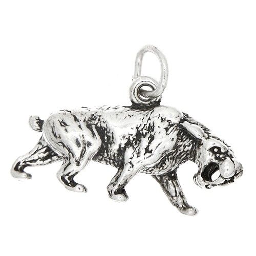 Sterling silver saber tooth - silver, 3d